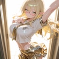 金髪エルフさん♪…カラフル制服ヘソ出し♡ 12枚目