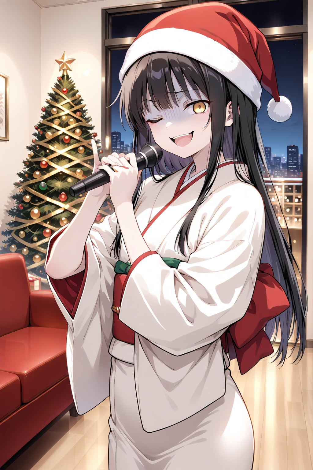 歌をうたうユウ子さん