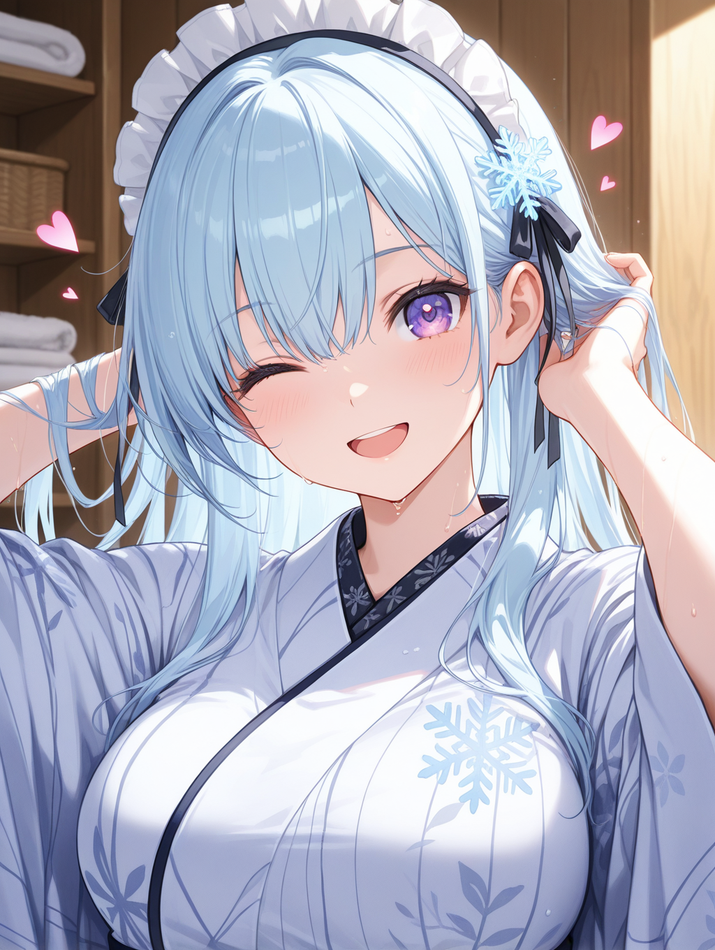 marisa家のスーパーメイドちゃん  温泉上がりに髪を乾かしている〇〇ちゃんシリーズ