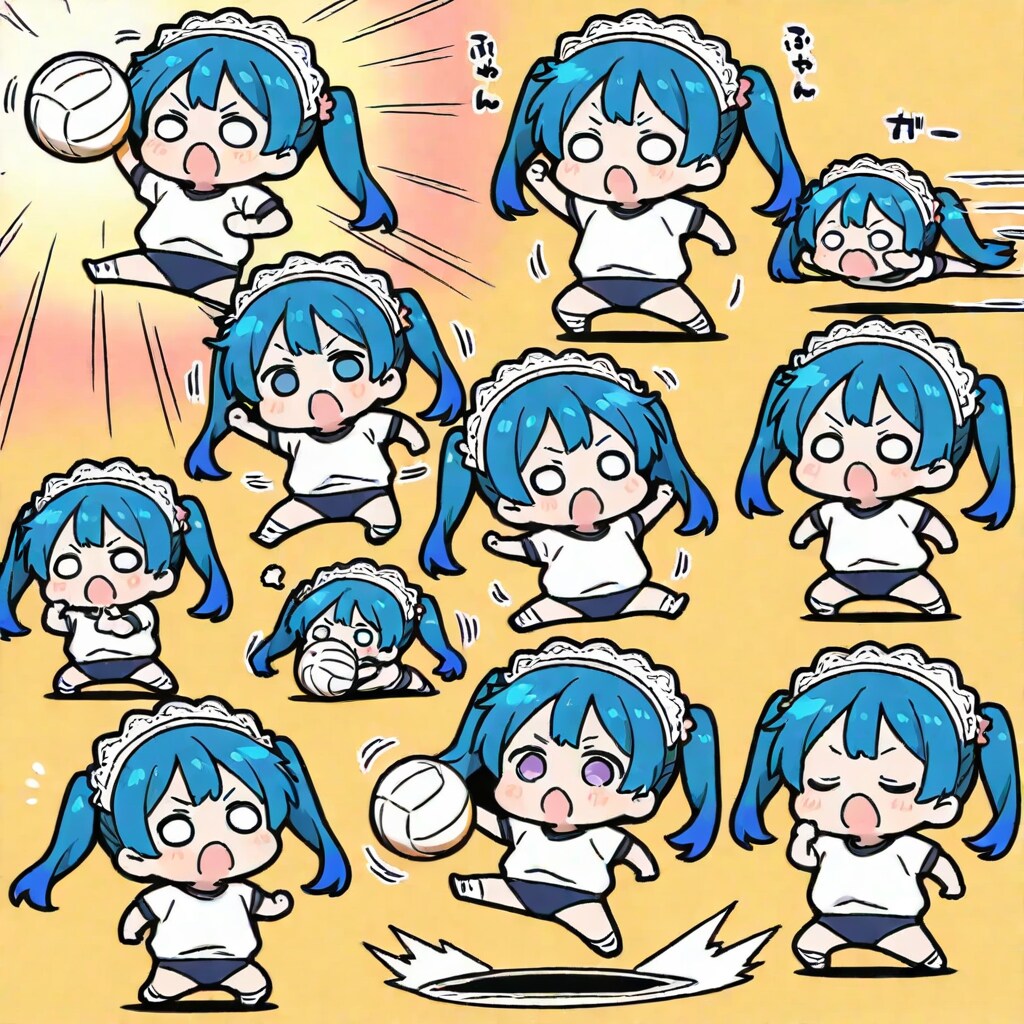 練習する青髪ちゃん | の人気AIイラスト・グラビア