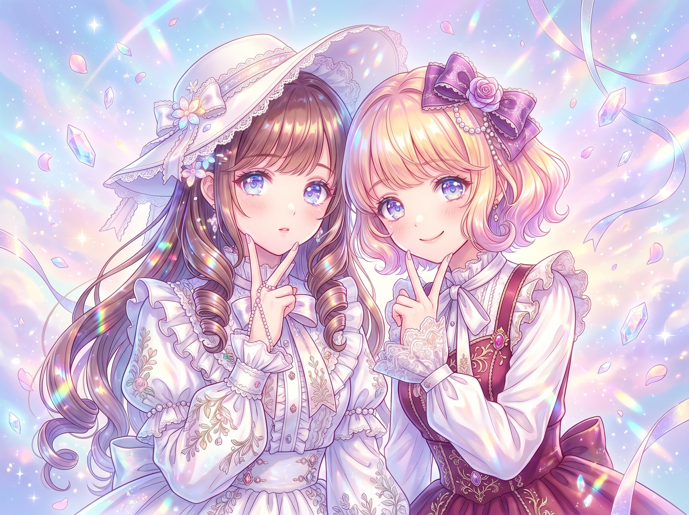 純白双姫の微笑 | の人気AIイラスト・グラビア