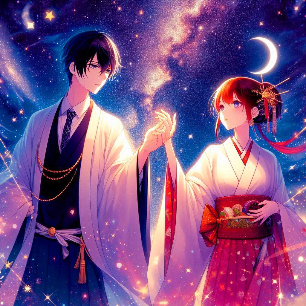 七夕の、織姫と彦星っぽい、恋人♥その1(12枚)