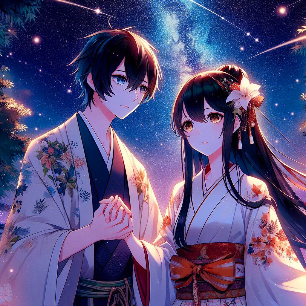 七夕の、織姫と彦星っぽい、恋人♥その1(12枚)