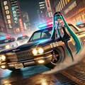 キャデラックFBIパトロールカーのドリ車と初音ミク 3枚目