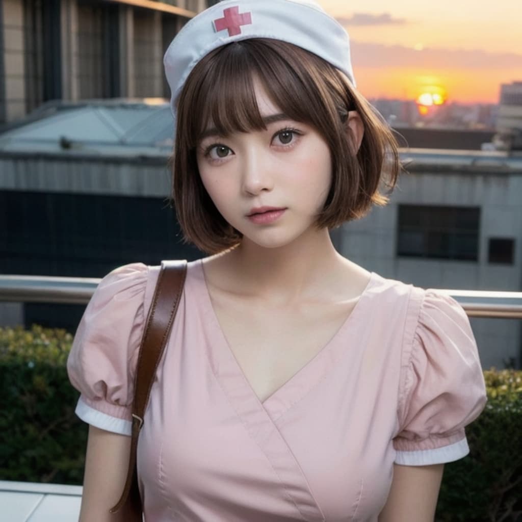 屋上でひと息入れるアヤちゃん