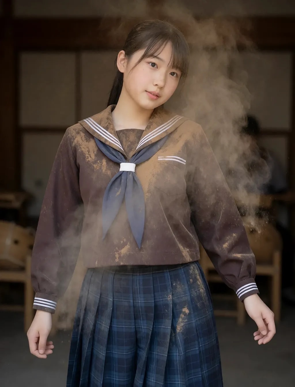 今朝の粉まみれ