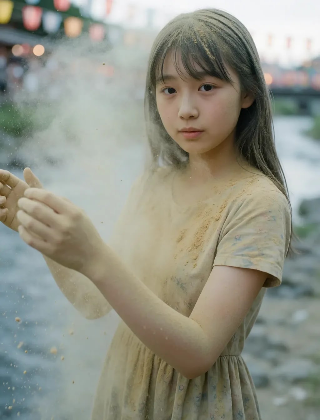 今朝の粉まみれ
