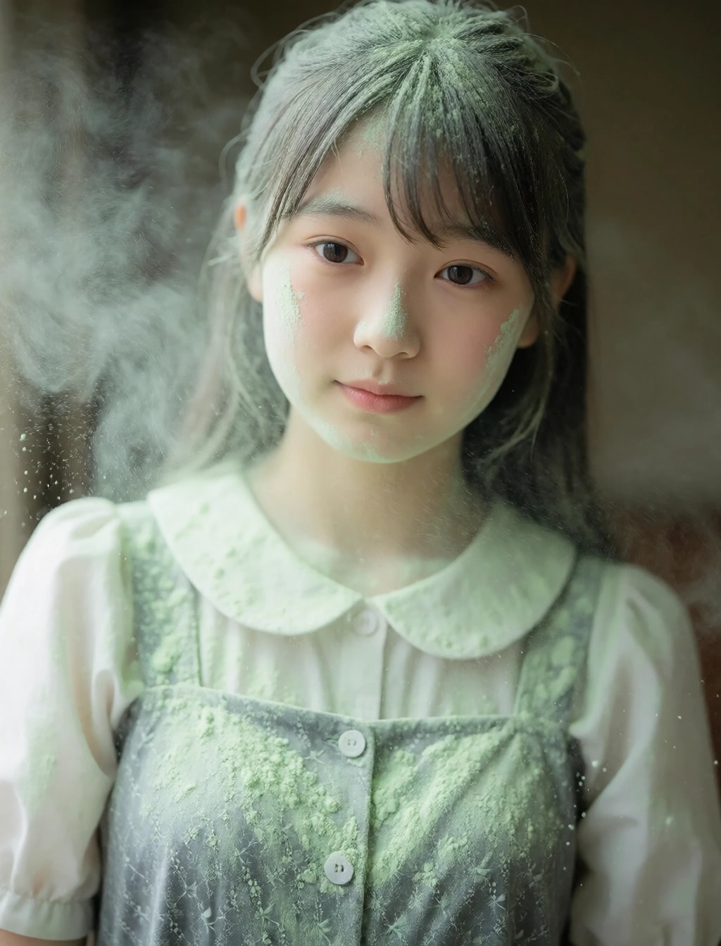 今朝の粉まみれ