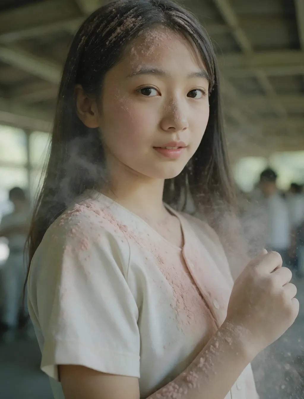 今朝の粉まみれ