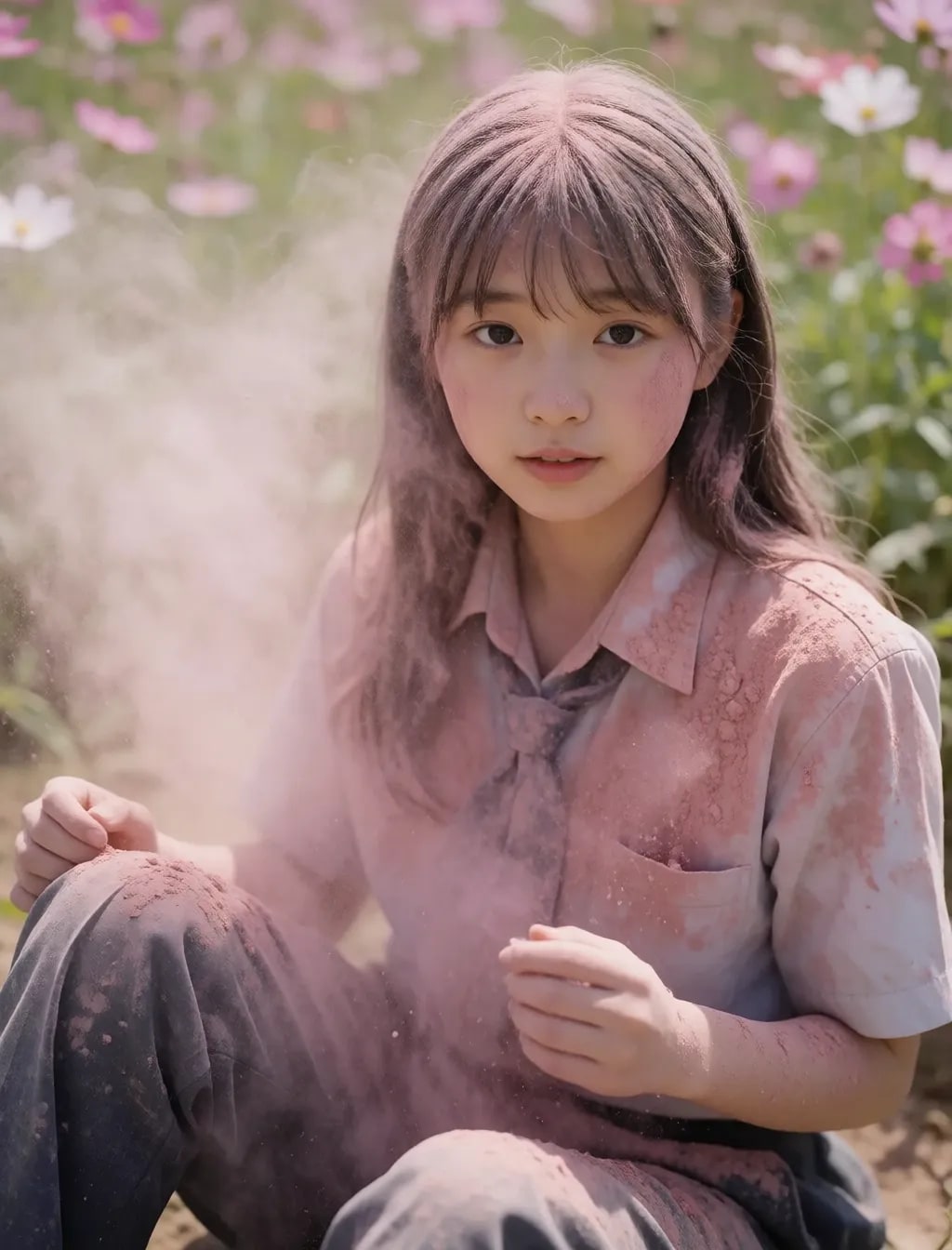今朝の粉まみれ