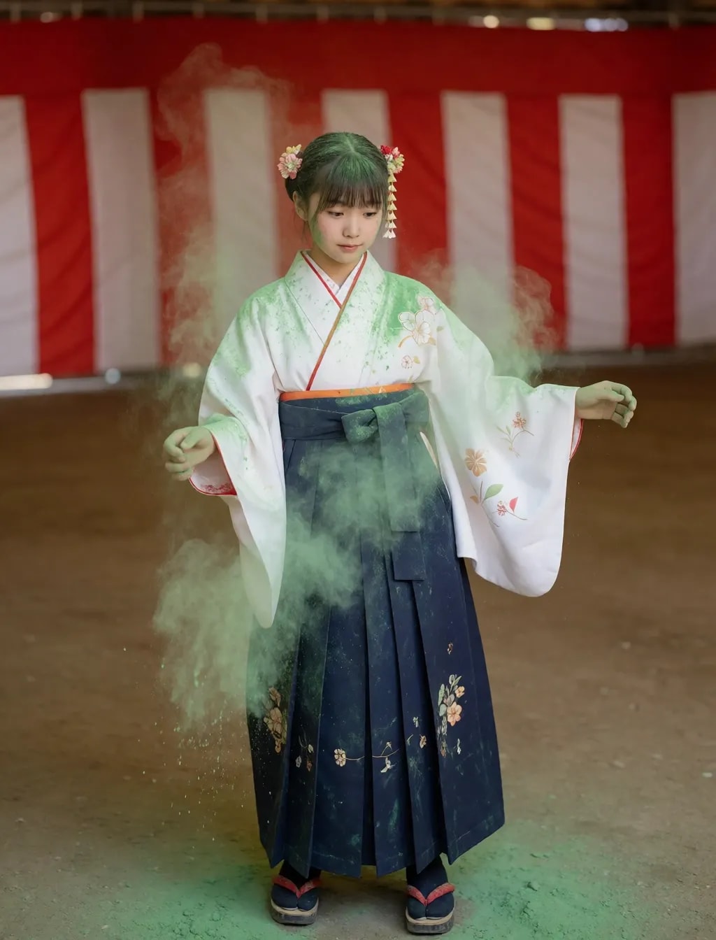 今朝の粉まみれ