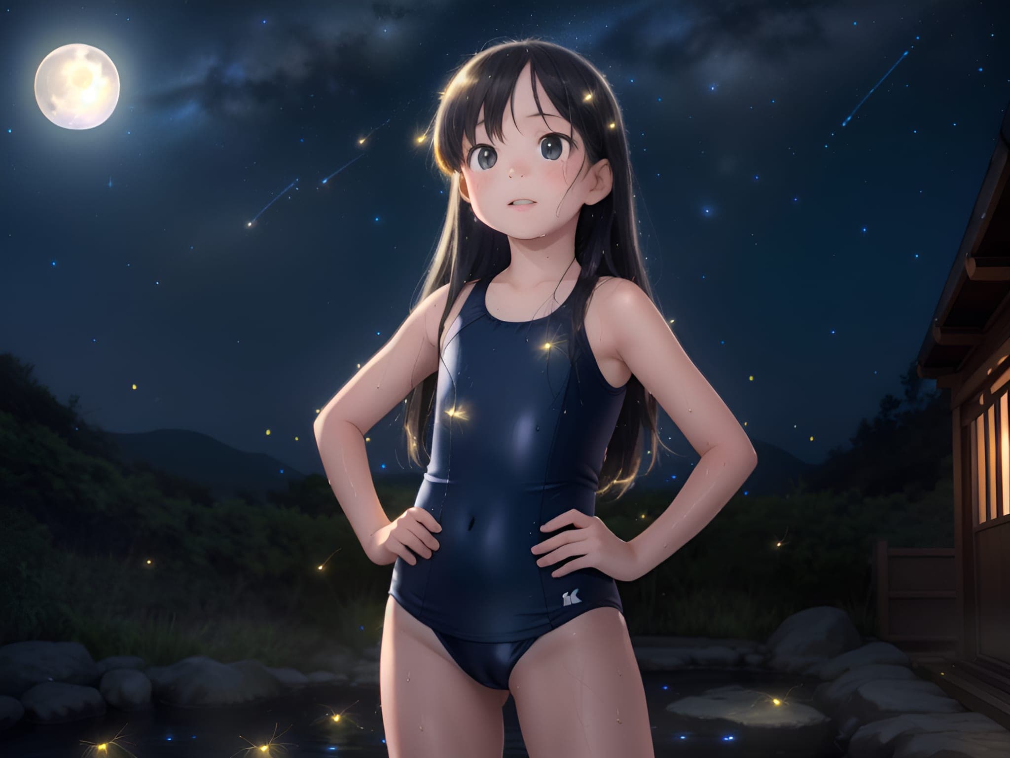 蛍・月・温泉・スク水（哀）