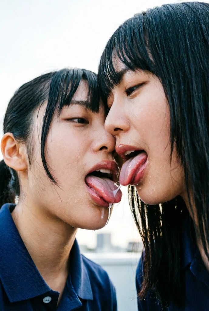 よだれ、、濃厚な百合キス