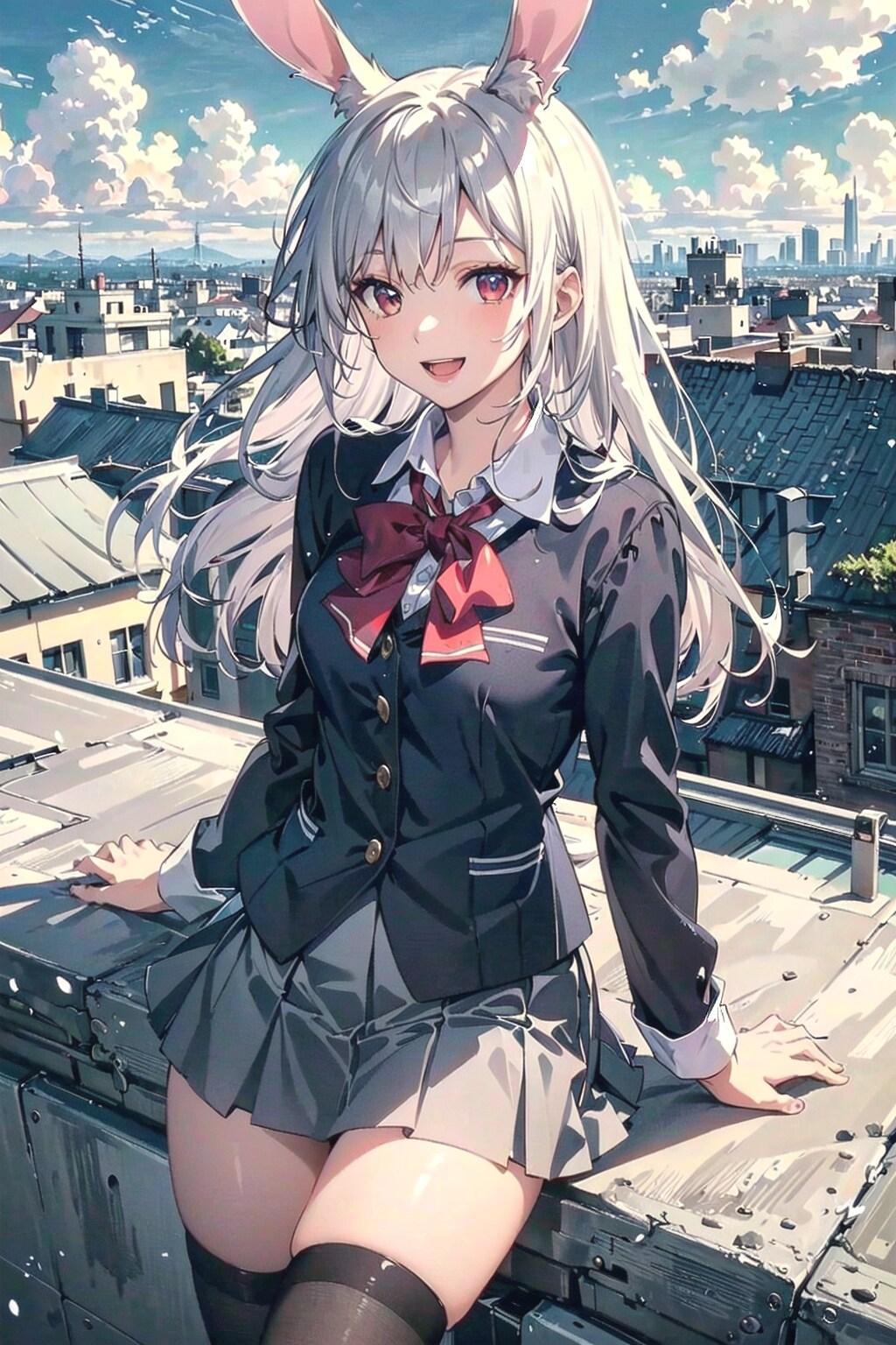 兎耳学園の屋上なのです🏫