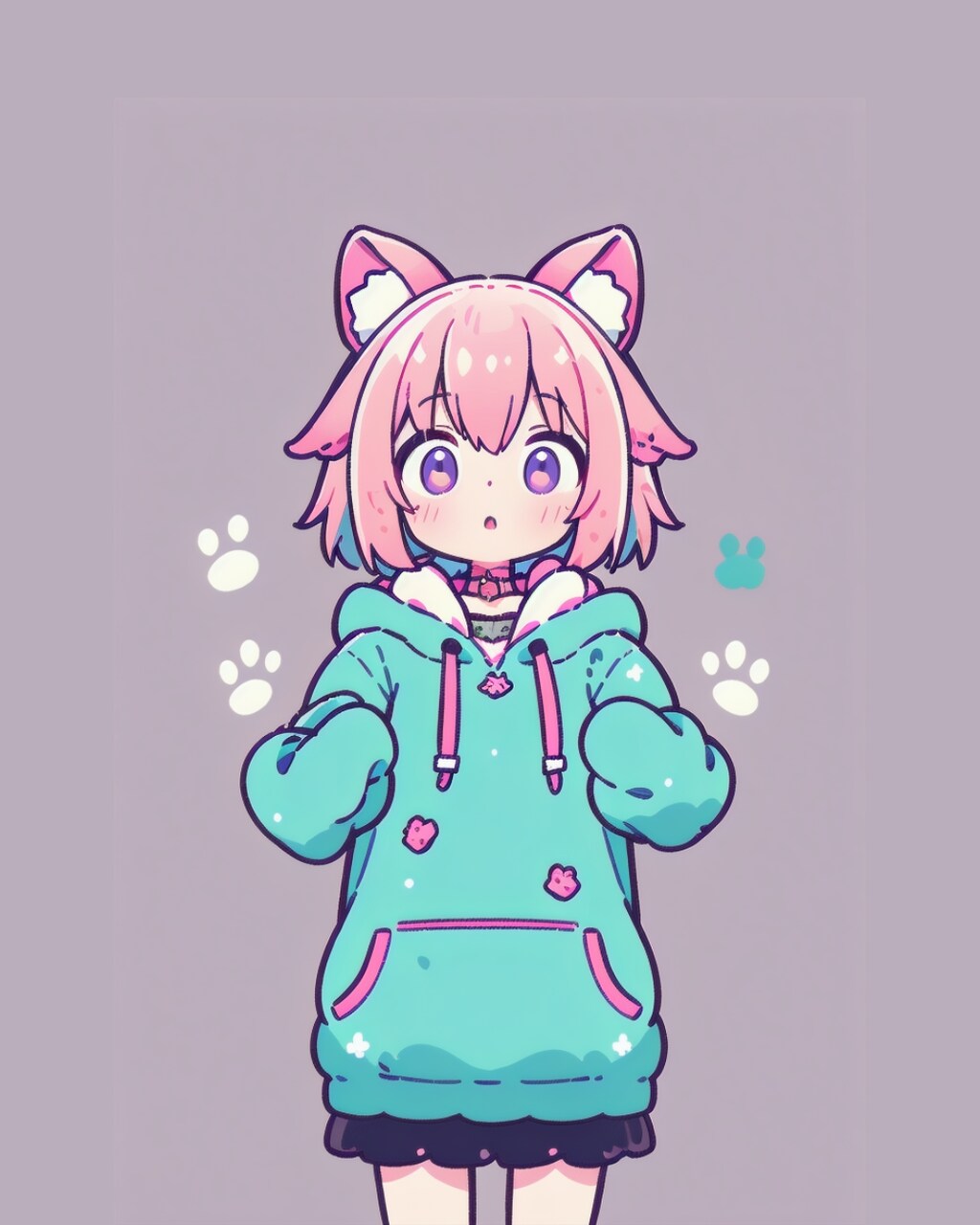 ケモ耳ちゃん・フリーイラスト