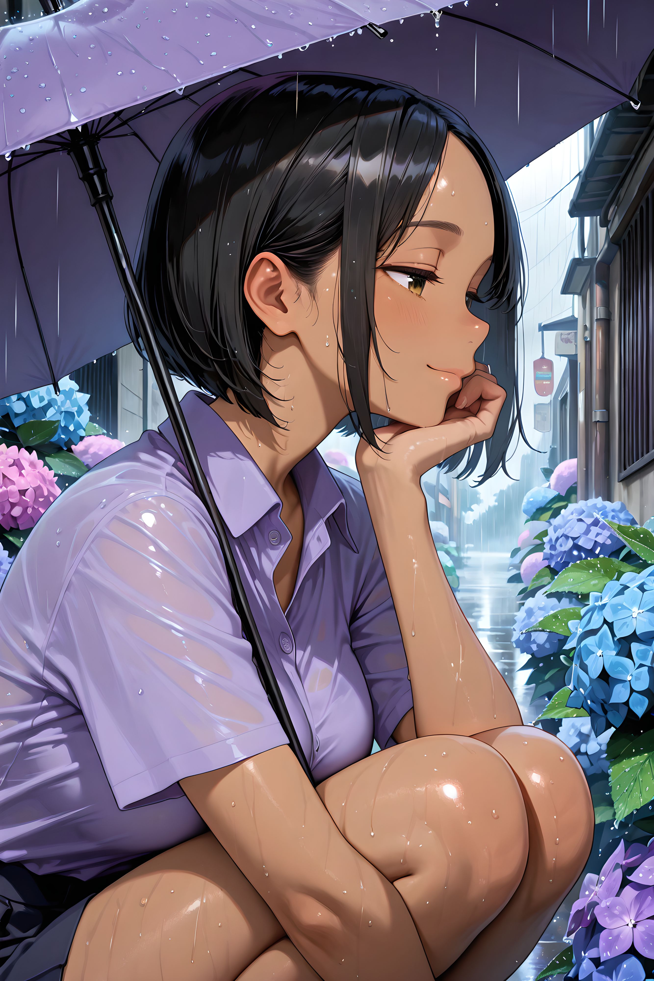 雨と紫陽花