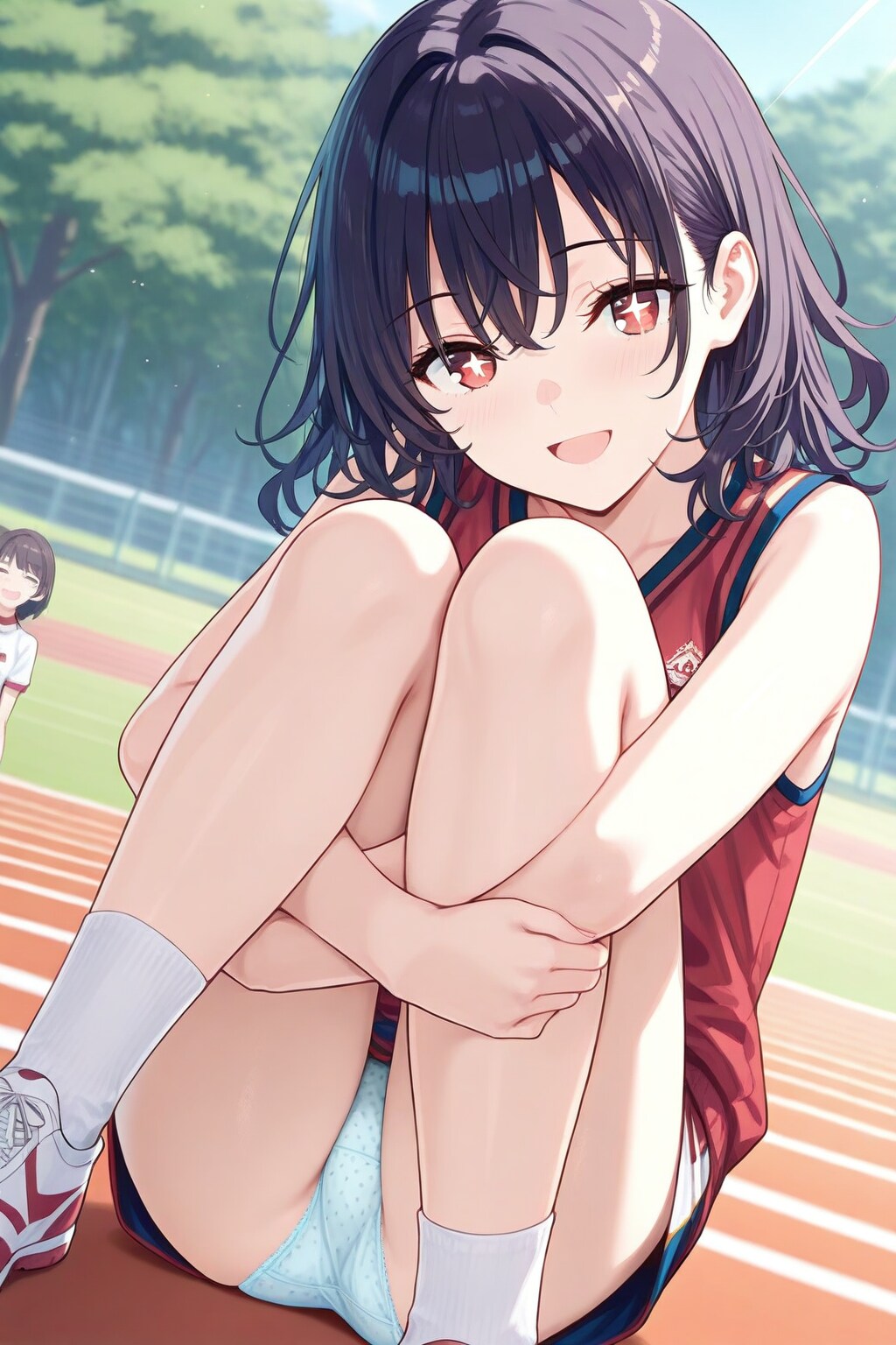 黒髪少女の座りパンチラ（UNICORN）