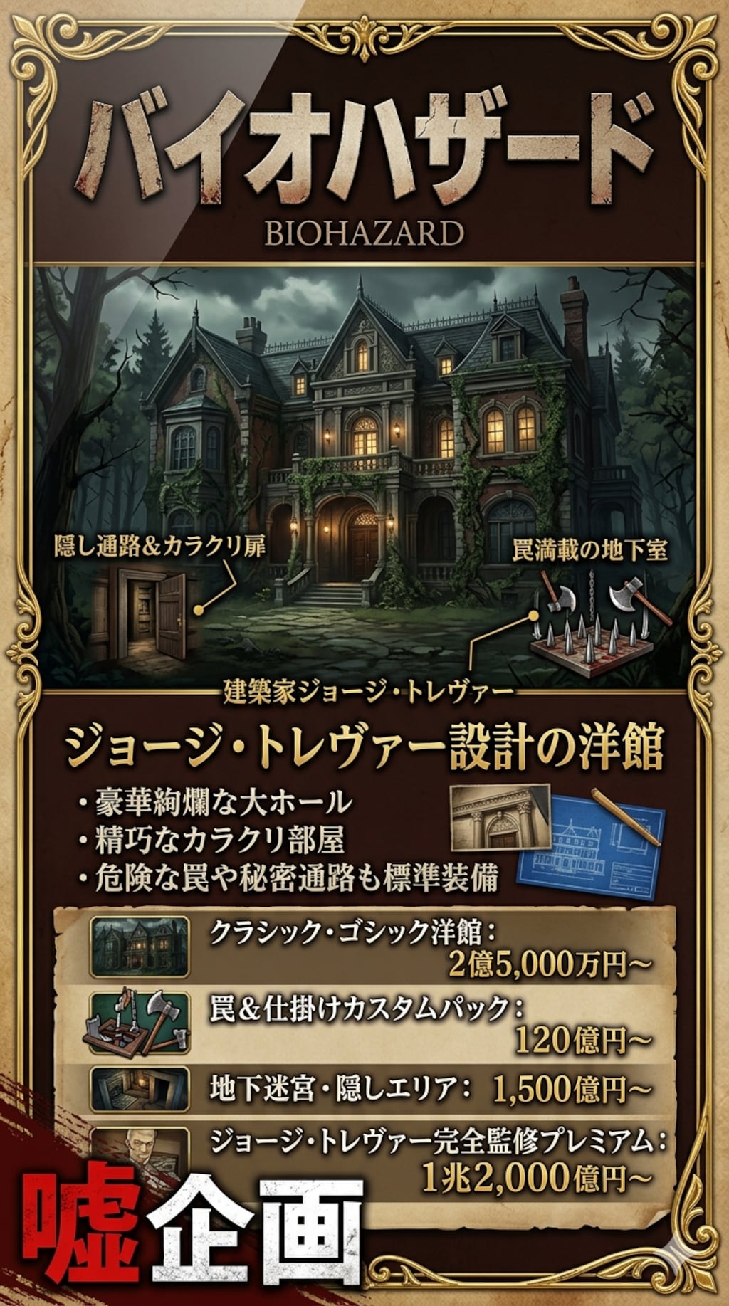 バイオハザード豪邸建築　ジョージトレヴァー制作