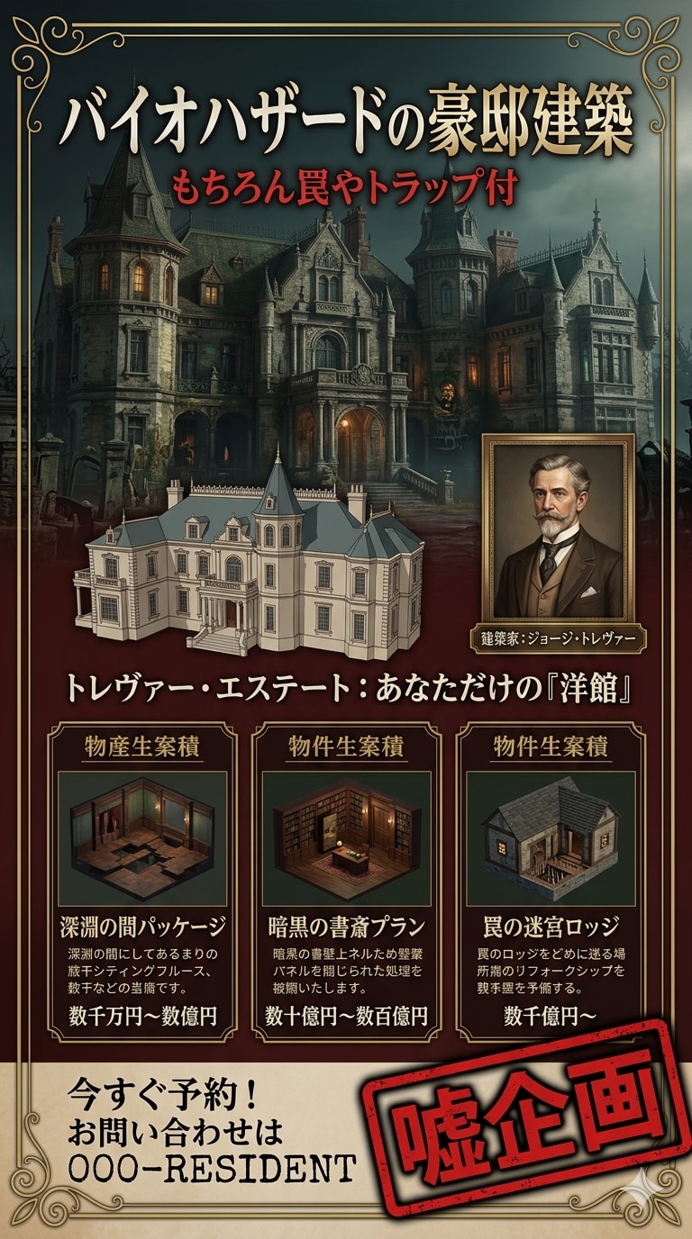 バイオハザード豪邸建築　ジョージトレヴァー制作