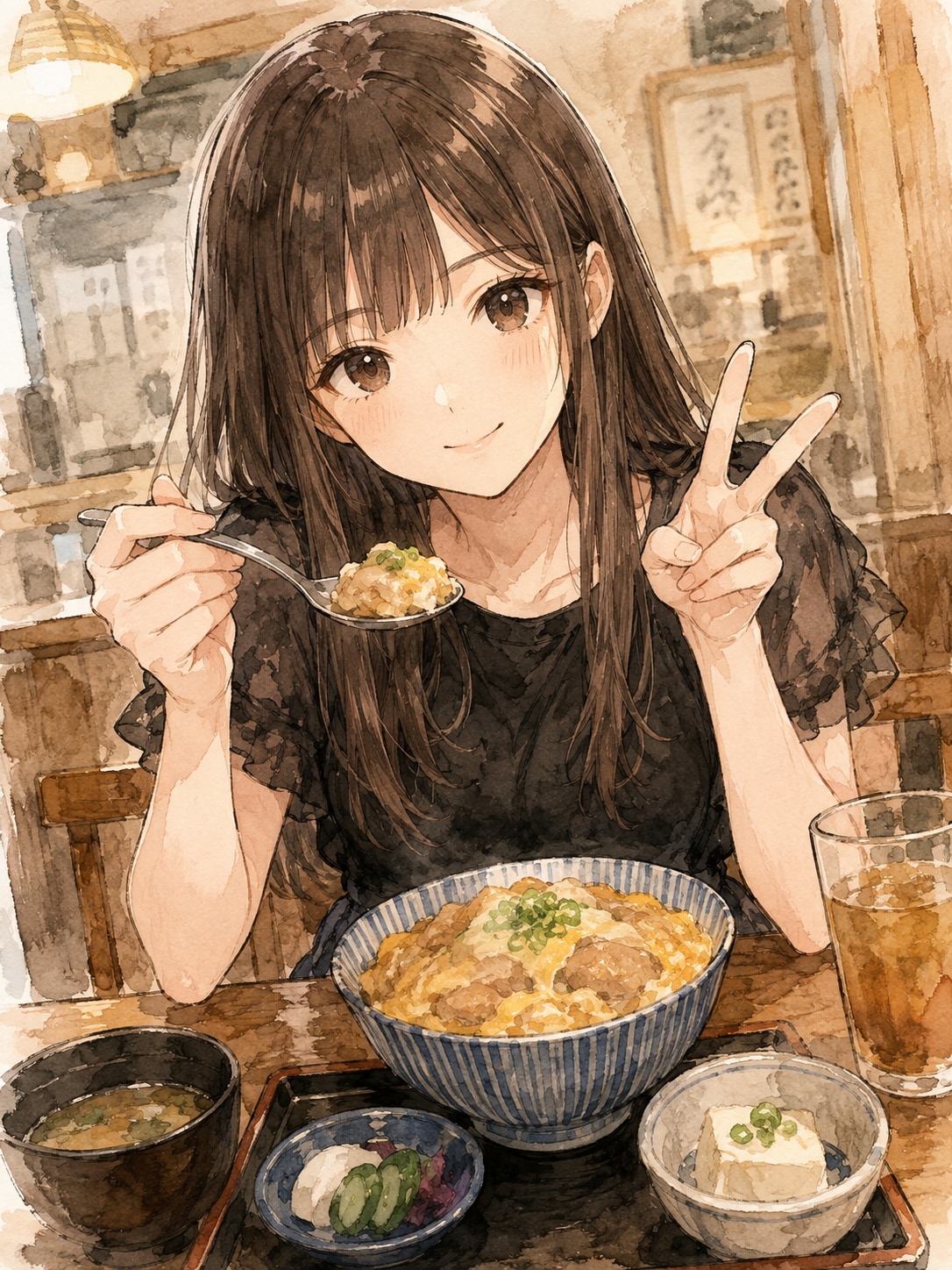 淡々と食べる