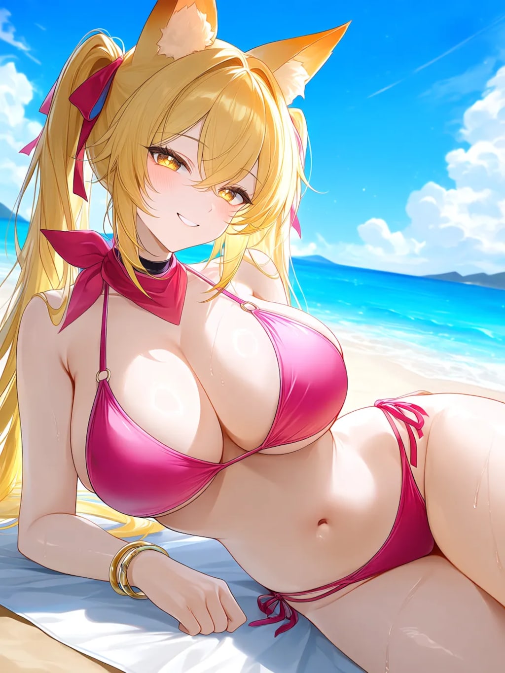 ミラさん　ピンクビキニ