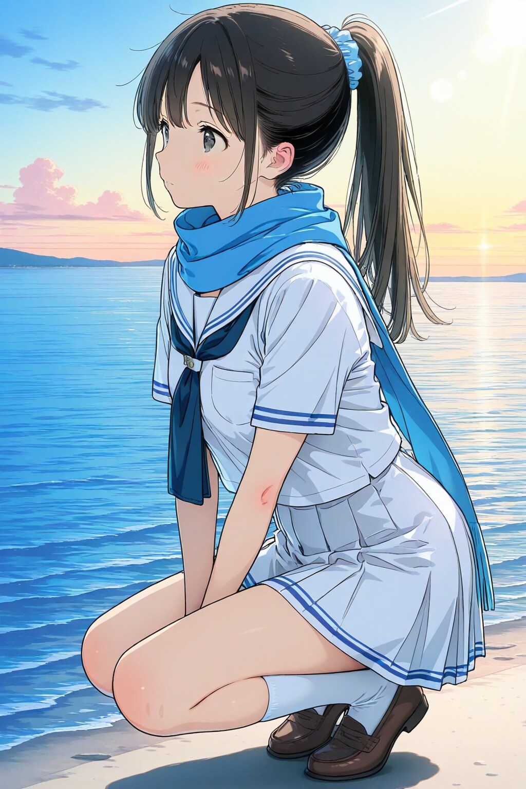 浜辺の少女 | の人気AIイラスト・グラビア