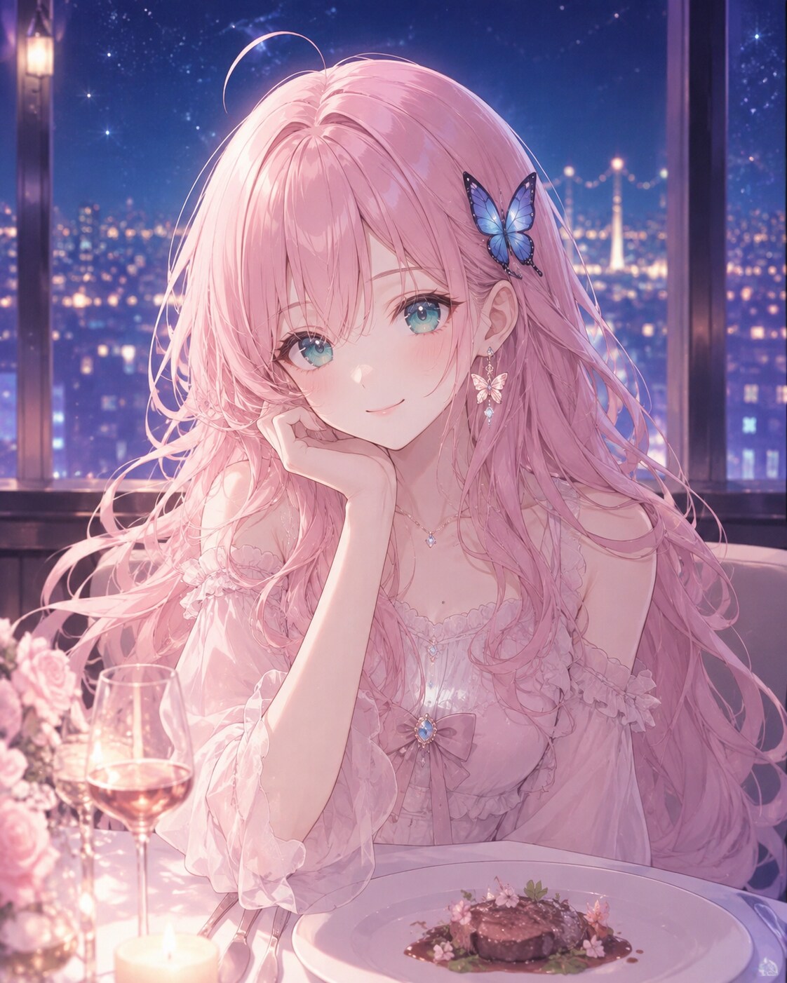 夜のディナーデート