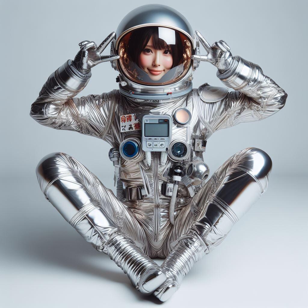 銀色宇宙服の美少女3