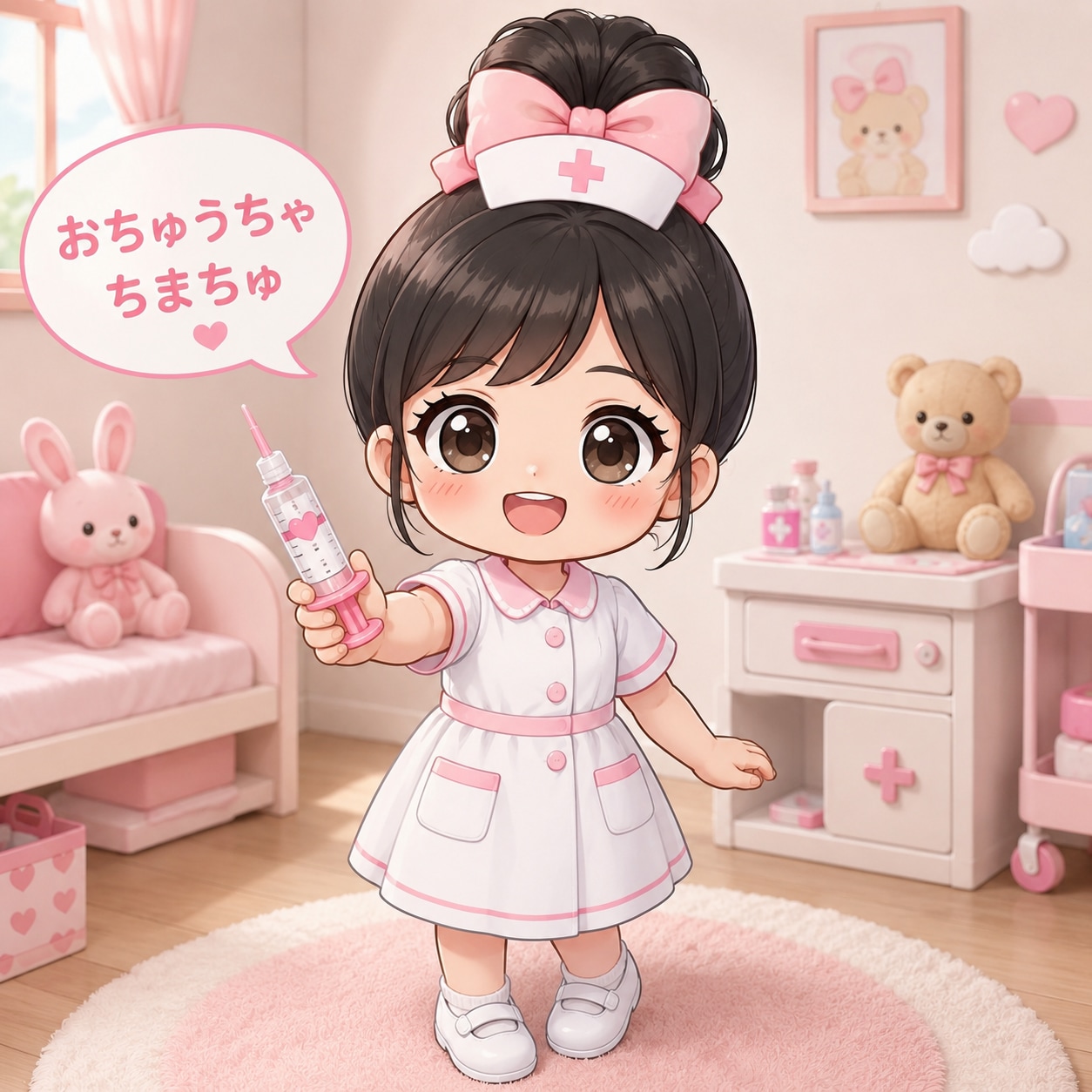看護師ごっこ（ちびちゃん） | の人気AIイラスト・グラビア