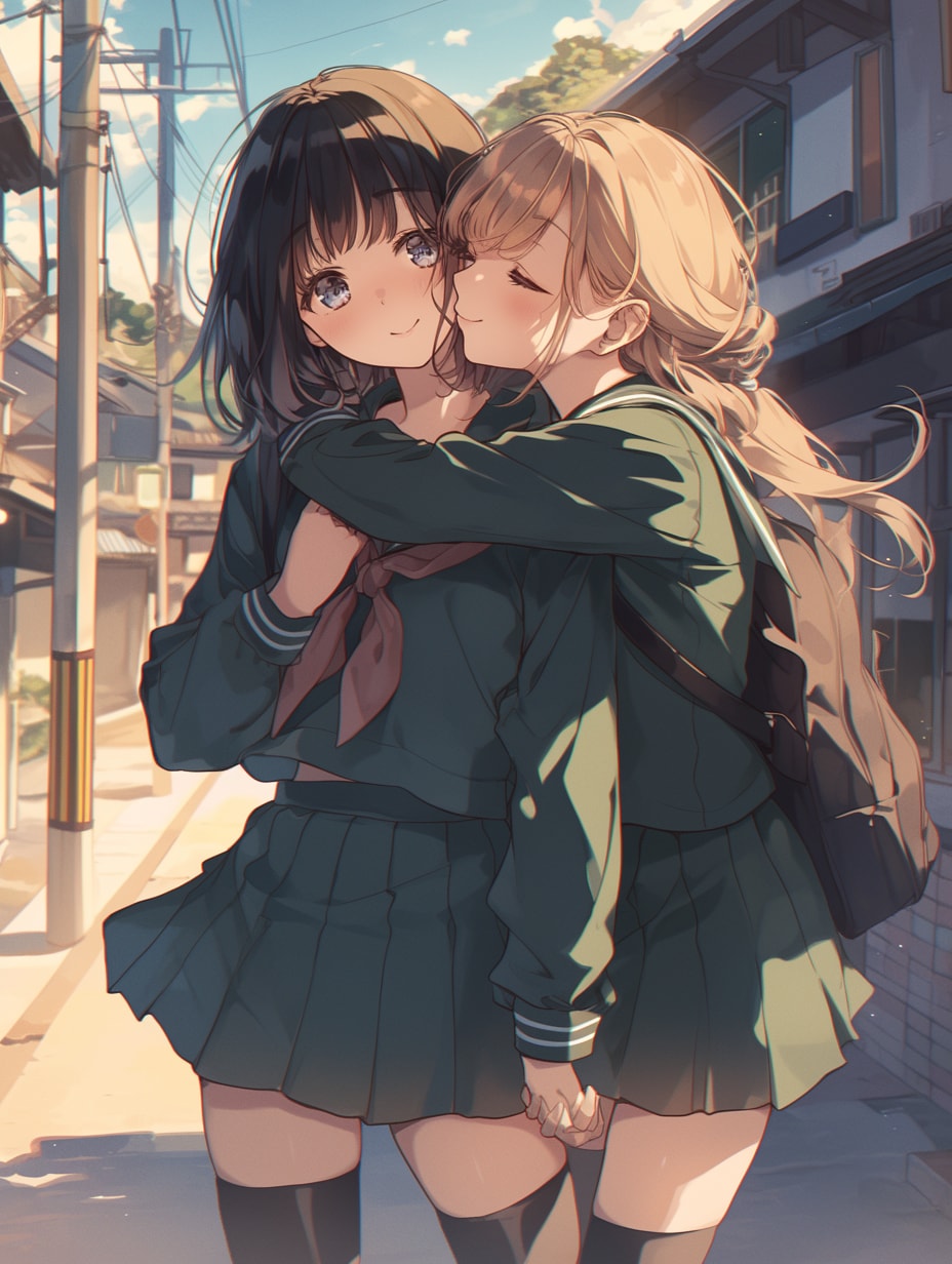 キスしたい二人のJK163 | の人気AIイラスト・グラビア