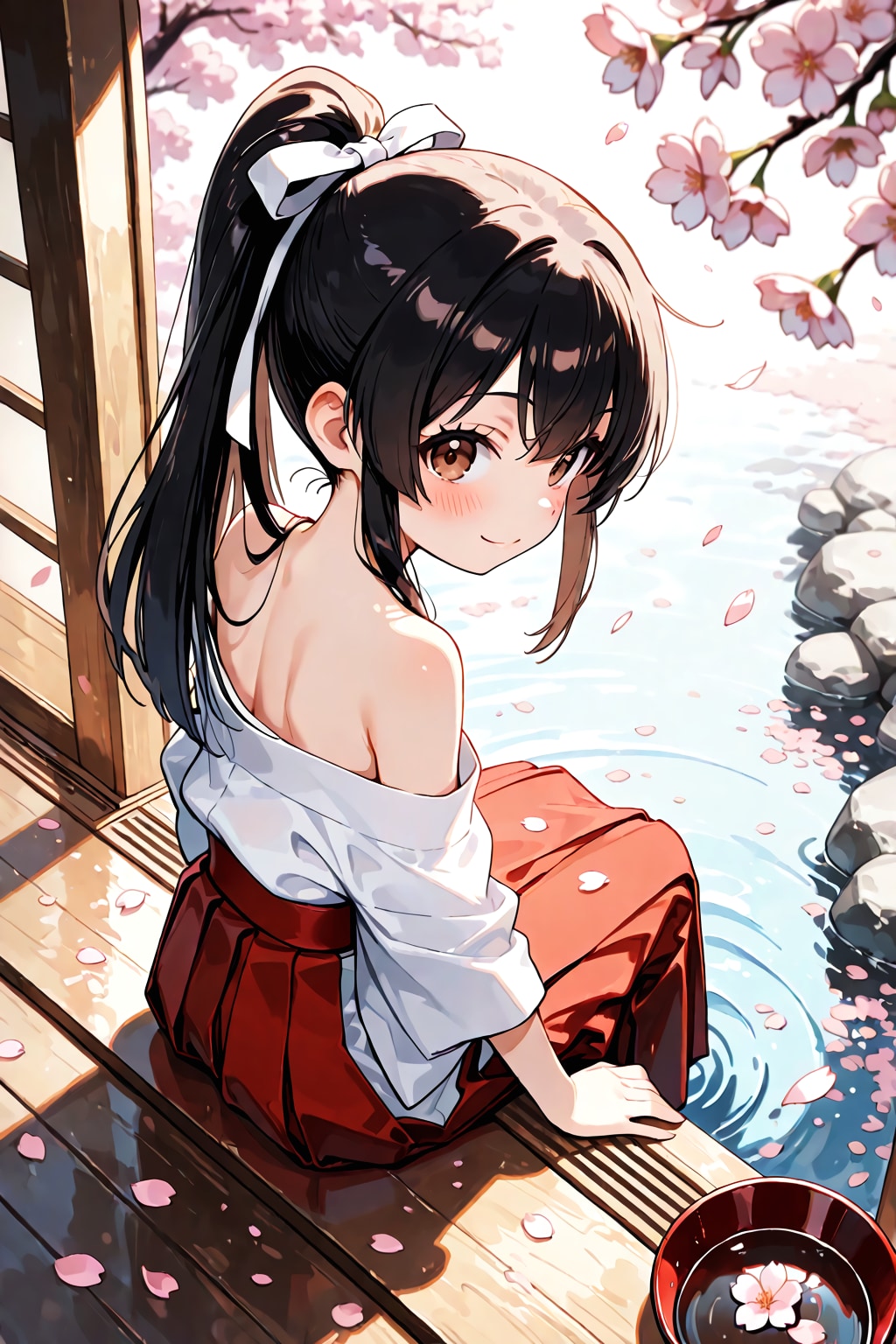 桜の花びらのさざ波 | の人気AIイラスト・グラビア