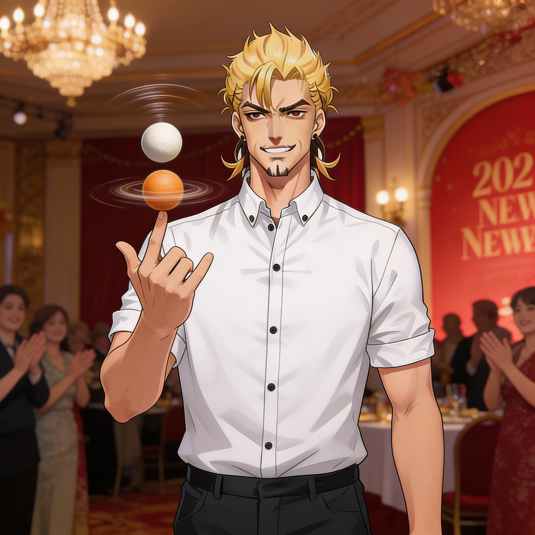 指先ボール回しを披露する店長 | の人気AIイラスト・グラビア