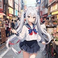 猫耳少女歩く 2枚目