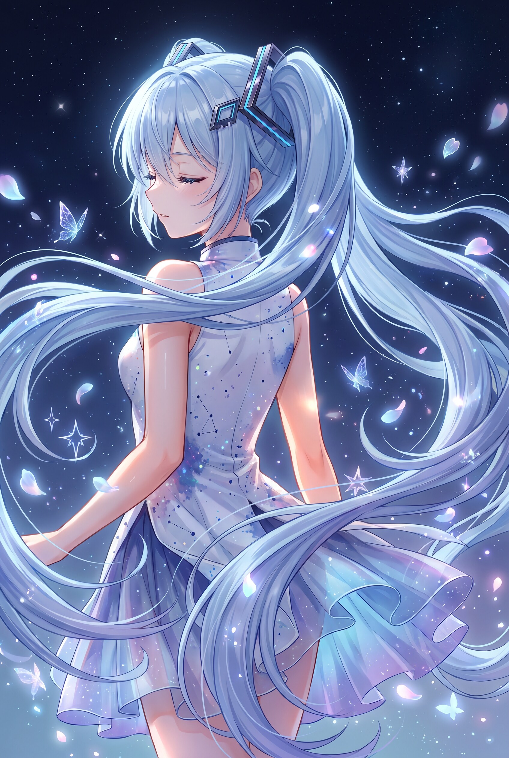 星屑にほどける蒼髪