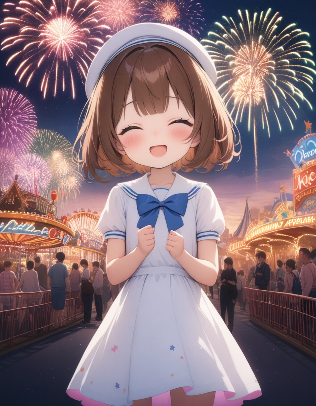 遊園地の花火大会