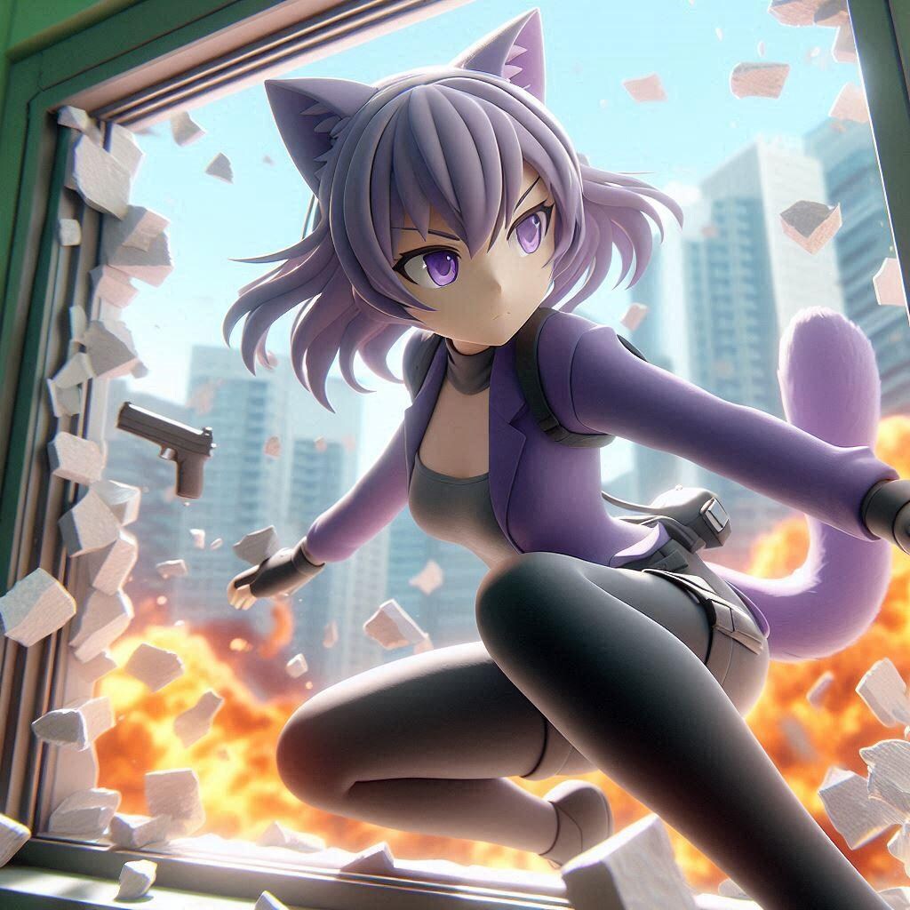 アクションスターな猫ちゃん