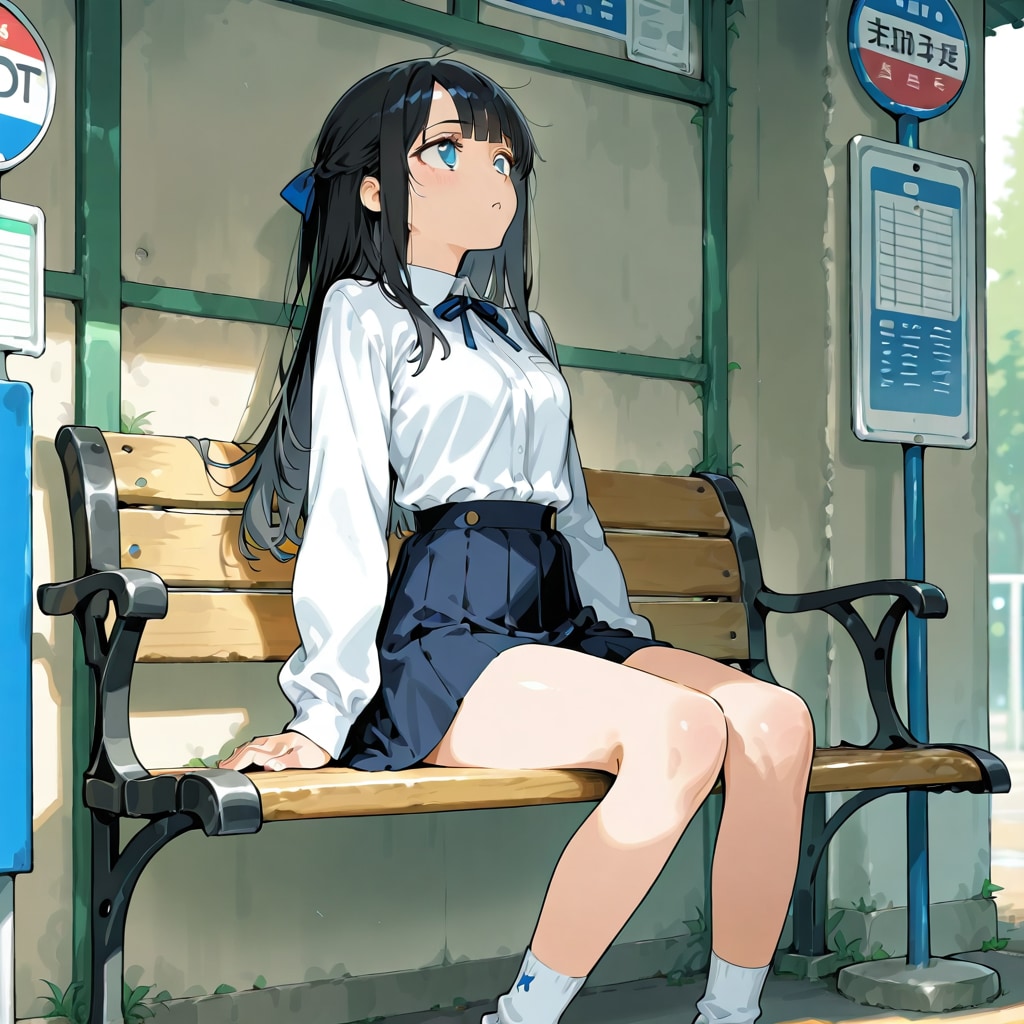 バス来ないな〜 | の人気AIイラスト・グラビア