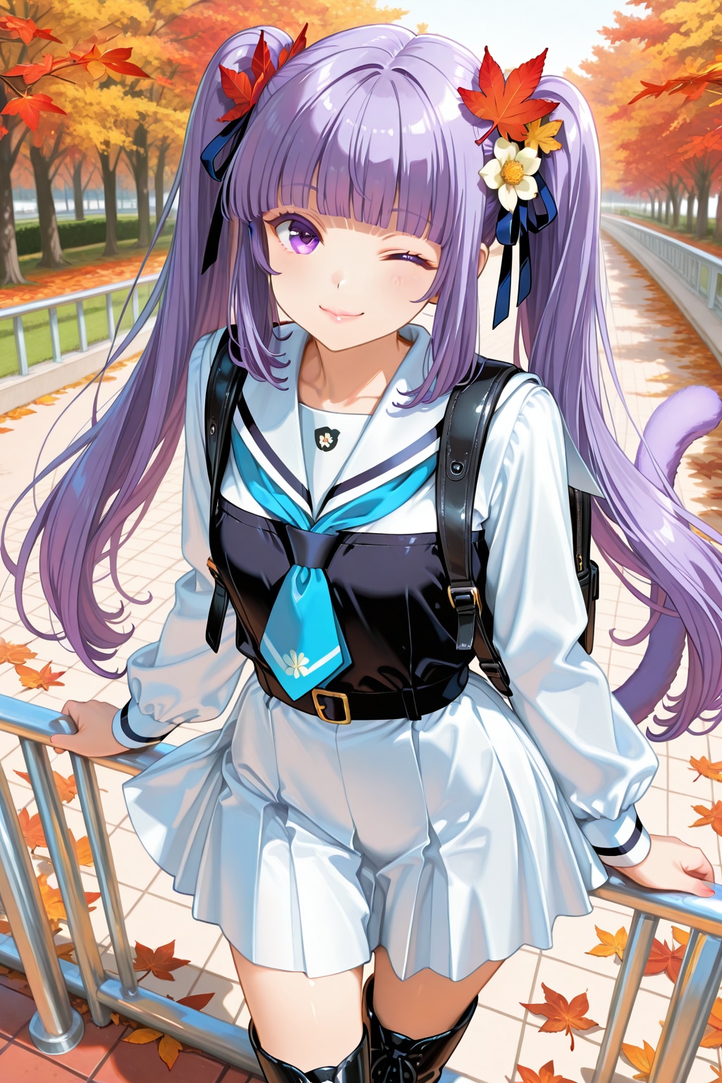 秋に生成した絵梨奈ちゃんの制服作品をリメイクしたら❗️