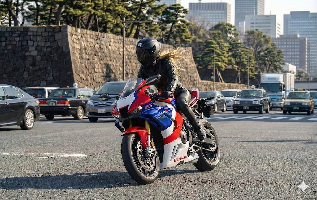 丸の内行幸通りを走るCBR1000RR-R