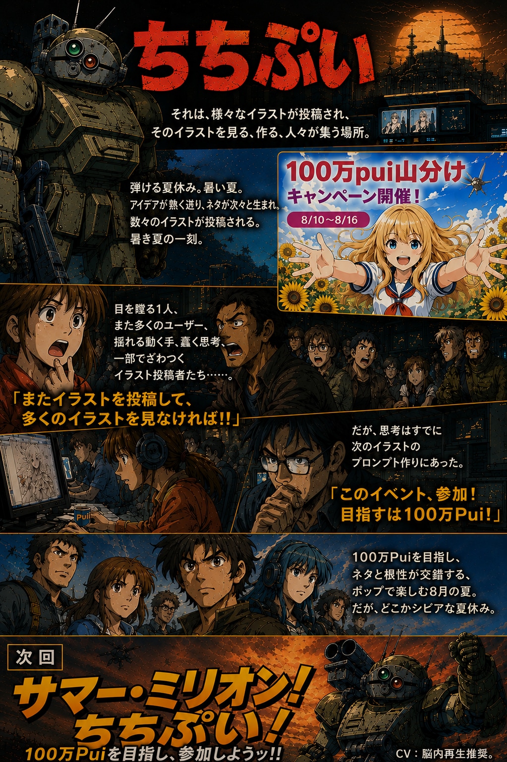 次回 『サマー・ミリオン！ちちぷい！』 100万Puiを目指し、ネタと共に参加しようッ！！