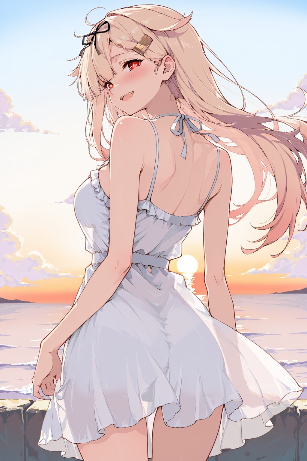 夕暮れの夕立