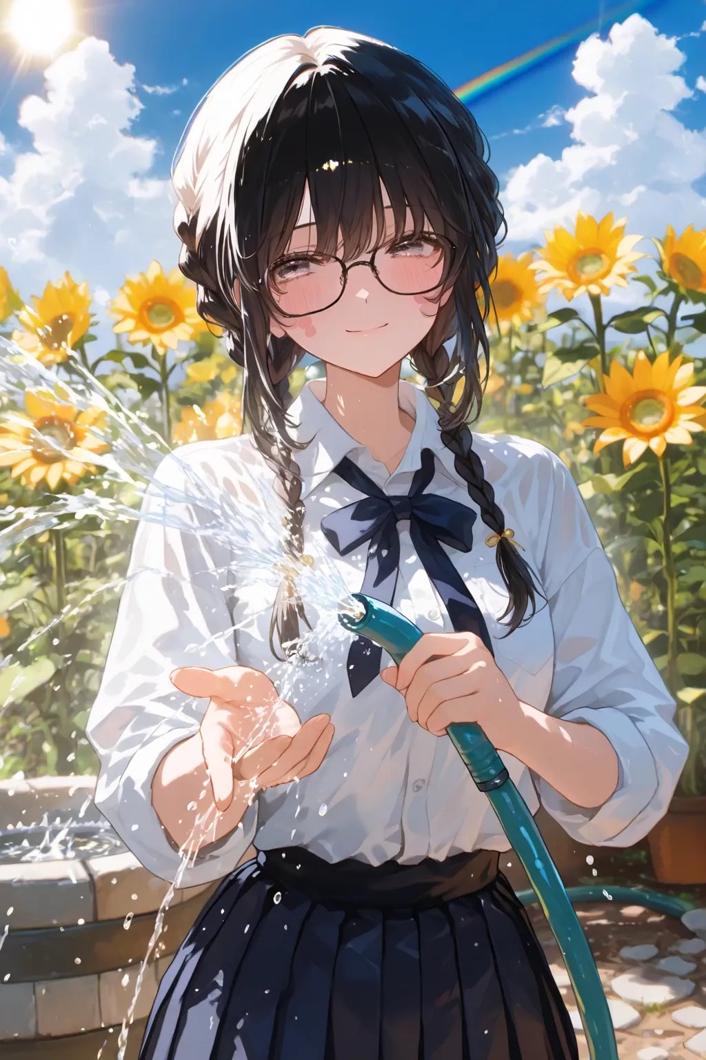 ひまわりだと思った？眼鏡三つ編みの応援投稿ですw