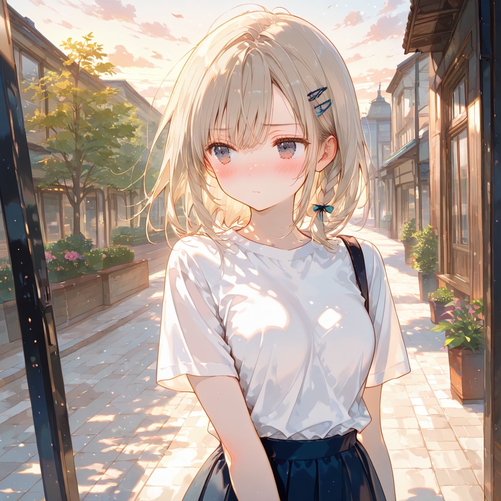 夏日のデートはシンプルコーデ