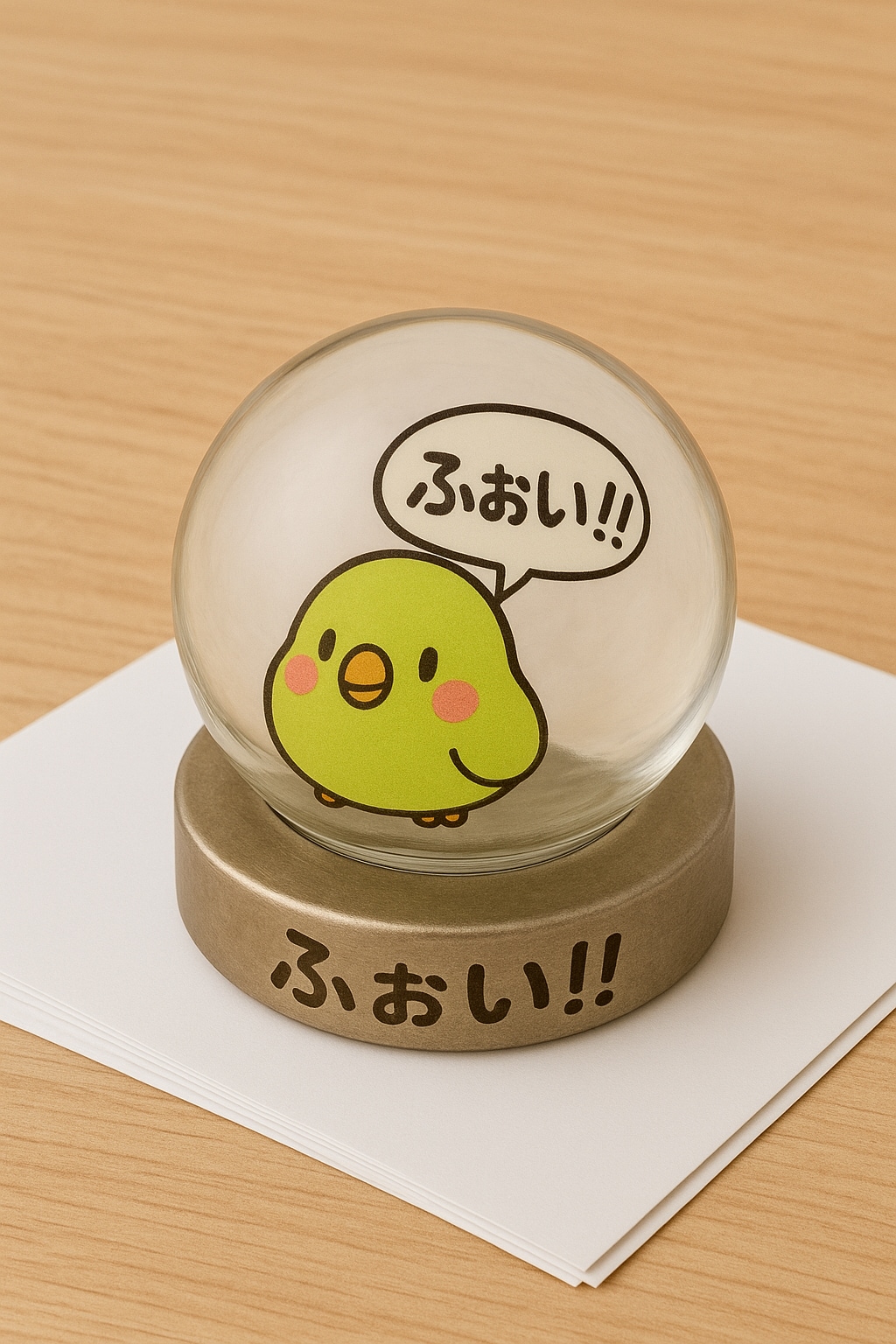 喋るインコのペーパーウェイト