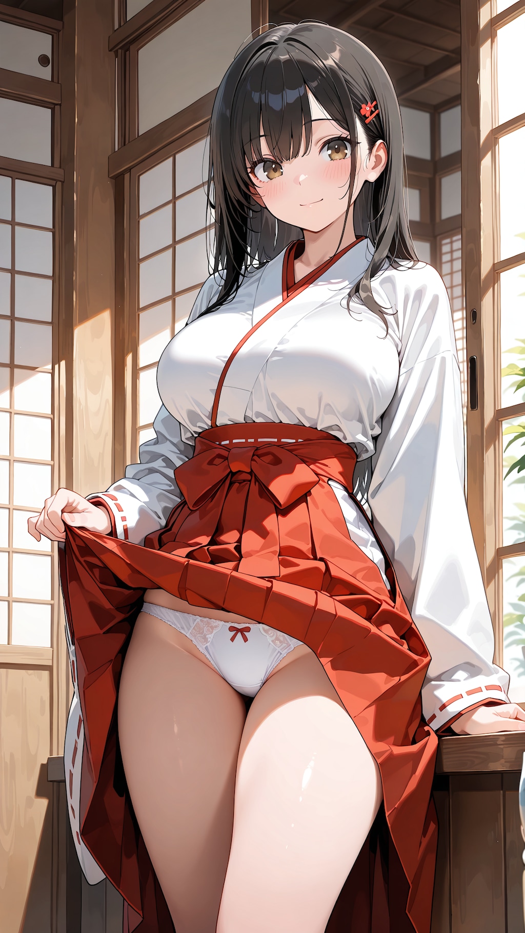 清純下着の巫女さん