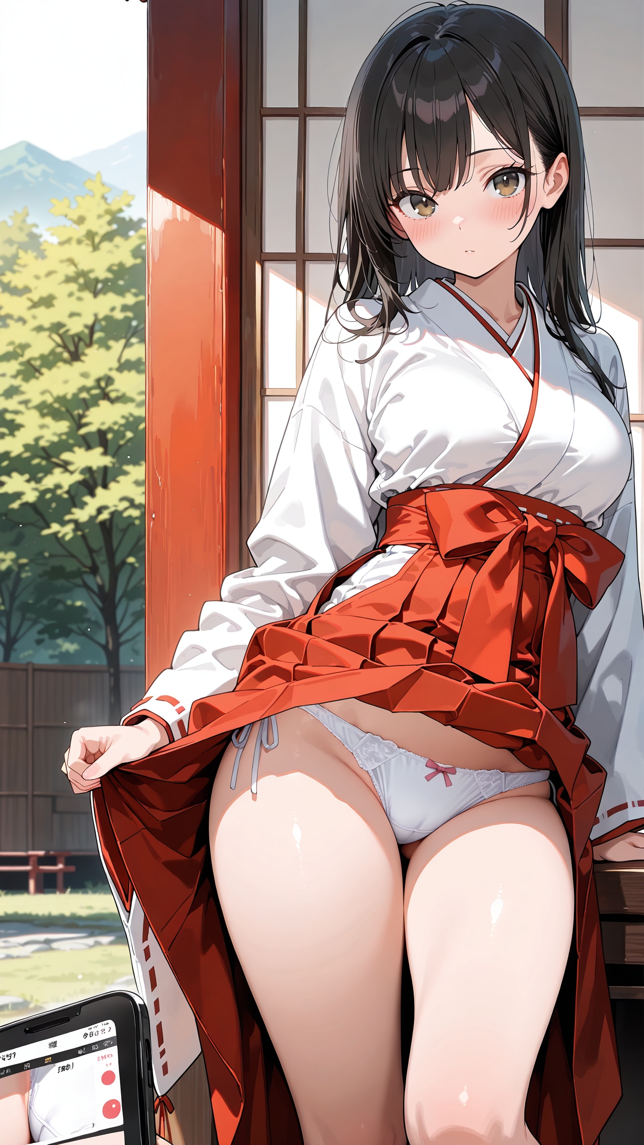 清純下着の巫女さん