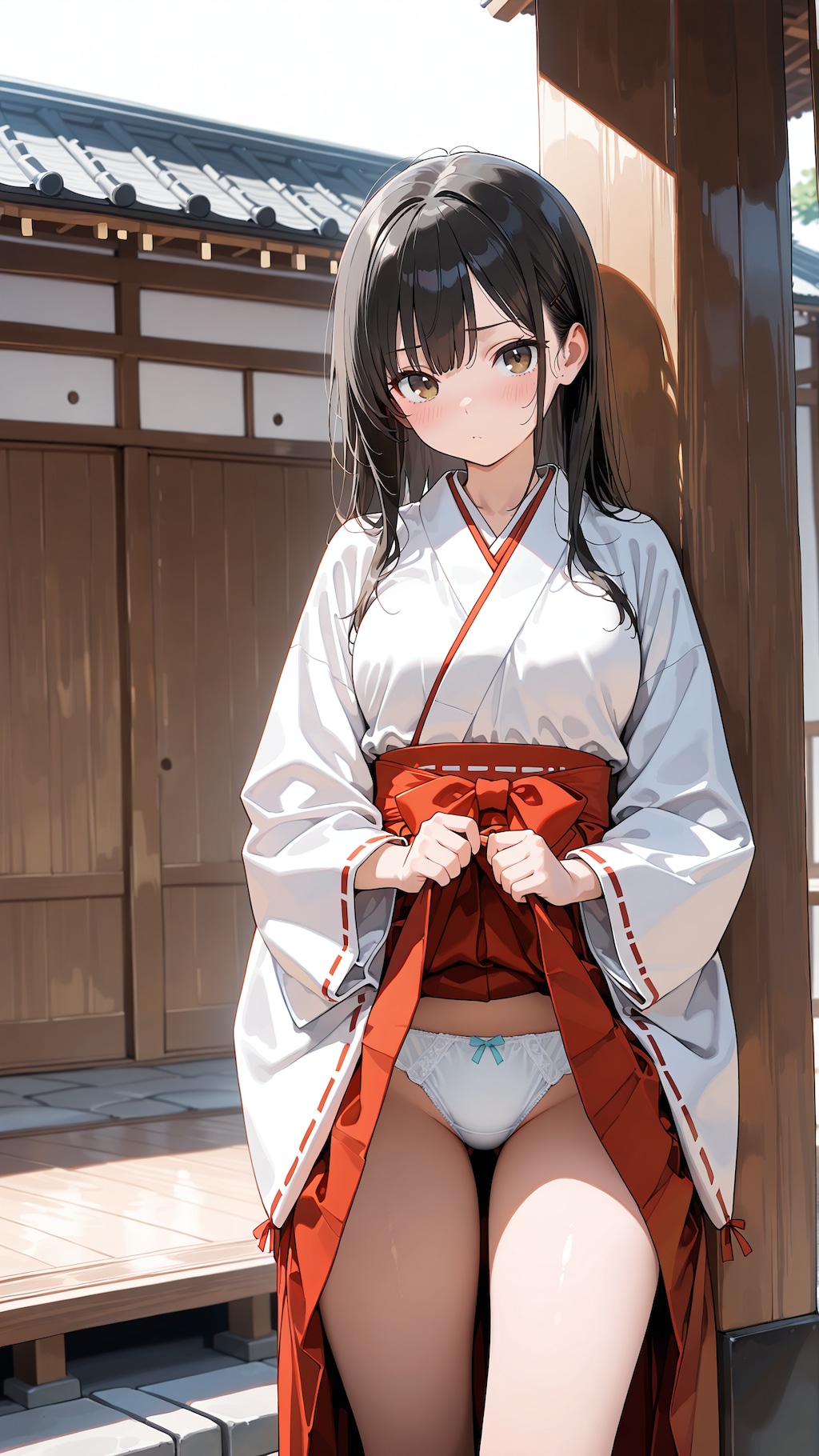 清純下着の巫女さん