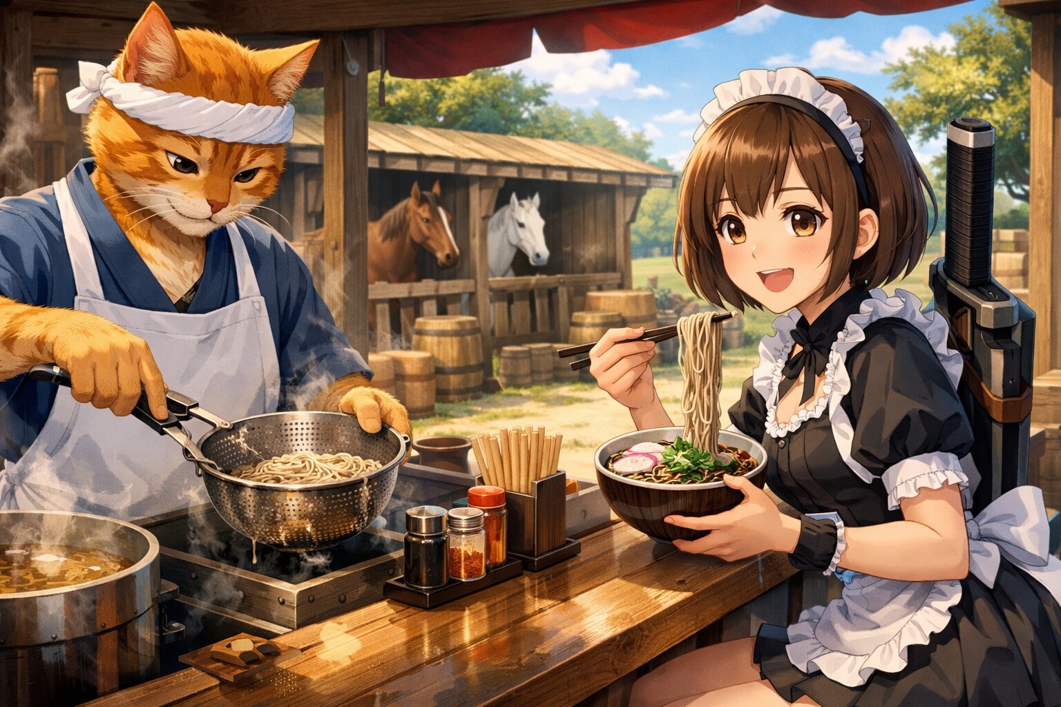 ニャンコ蕎麦 | の人気AIイラスト・グラビア