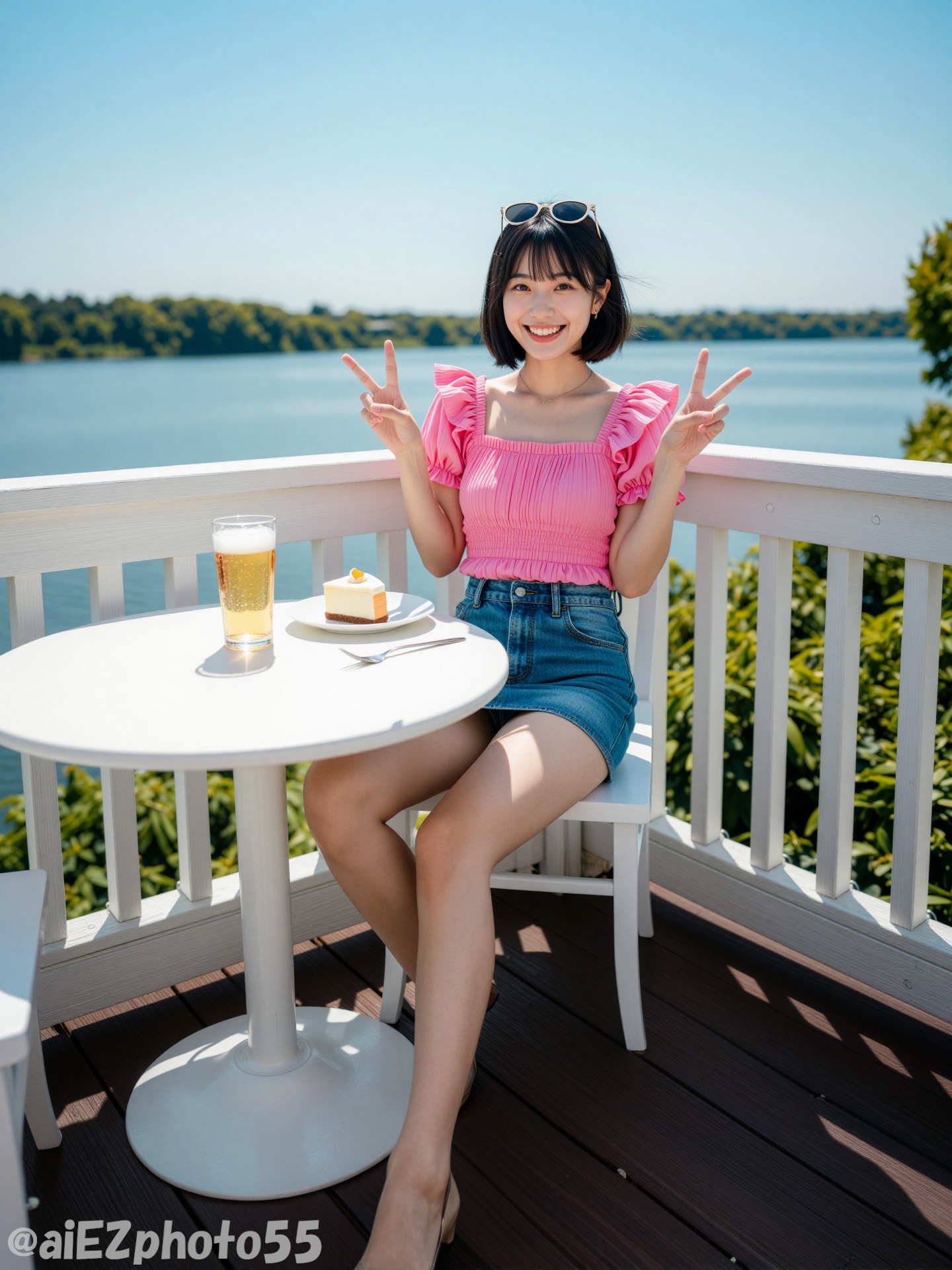 湖のリゾートホテルにて