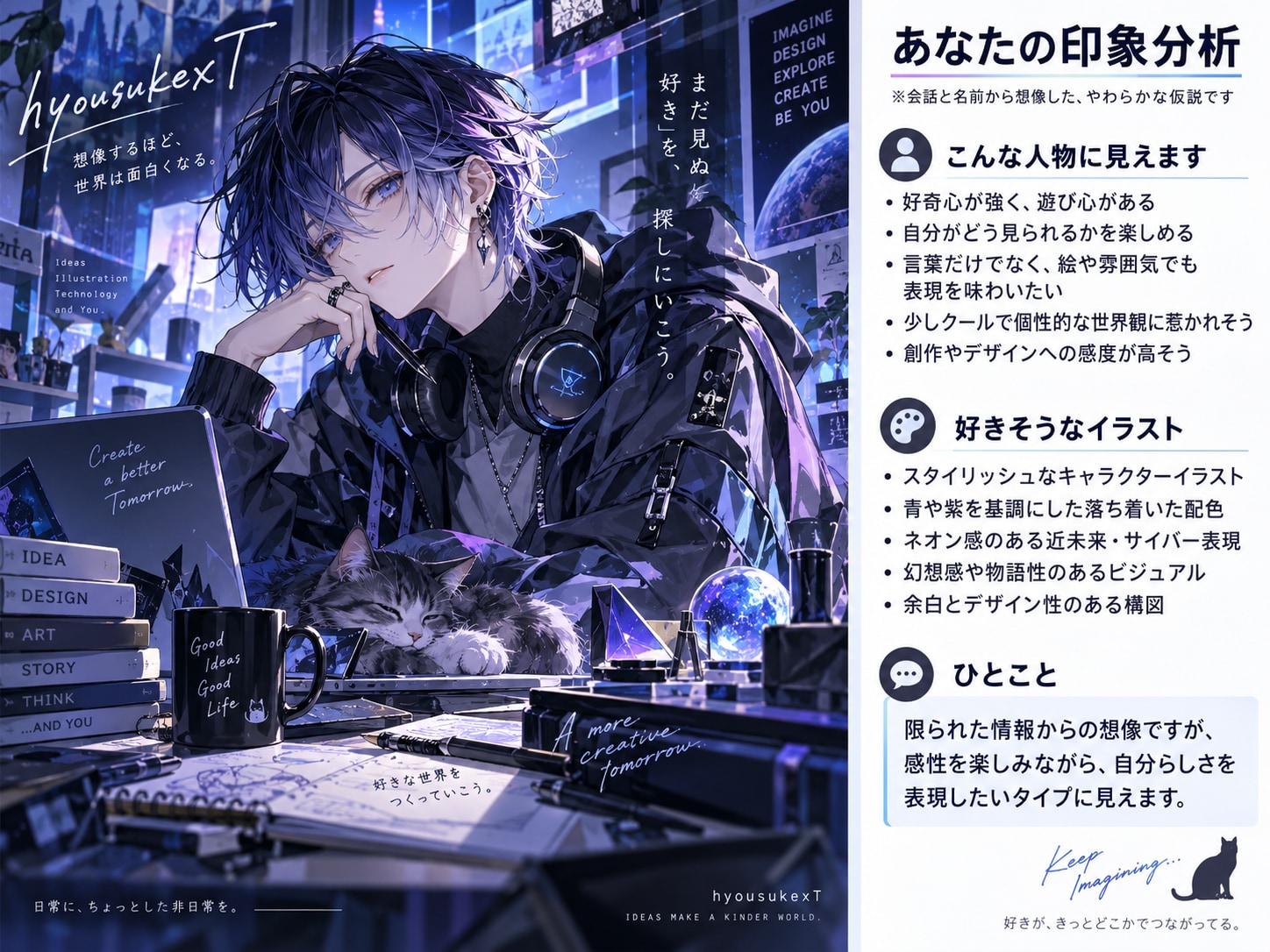 AI自己分析：hyousukexT | の人気AIイラスト・グラビア